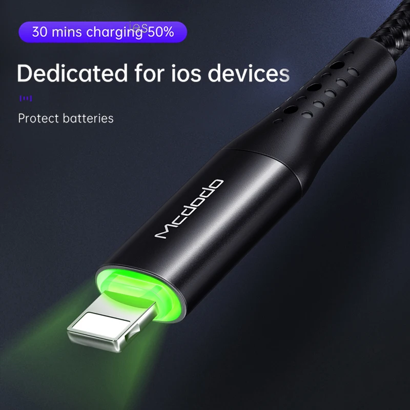 Mcdodo 36w Usb Type C Pd Auto Disconnect Cable For Iphone Lightning 12 11 Pro Max X Xr Xs Max 8 Fast Charge Usb C Led Data Cable