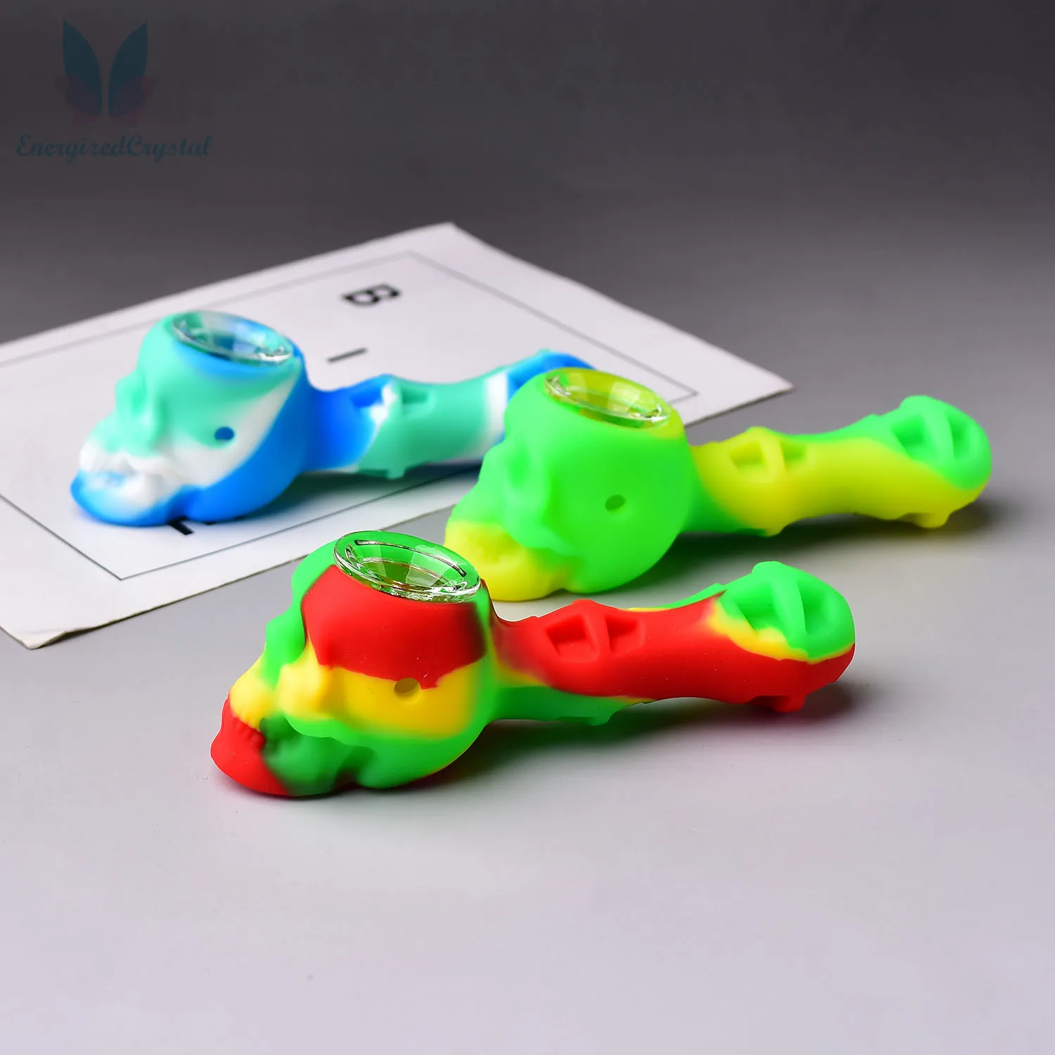 

4 ''Радуга кальян с черепом из мягкого силикона для табака трубы водопровода Портативный подарок