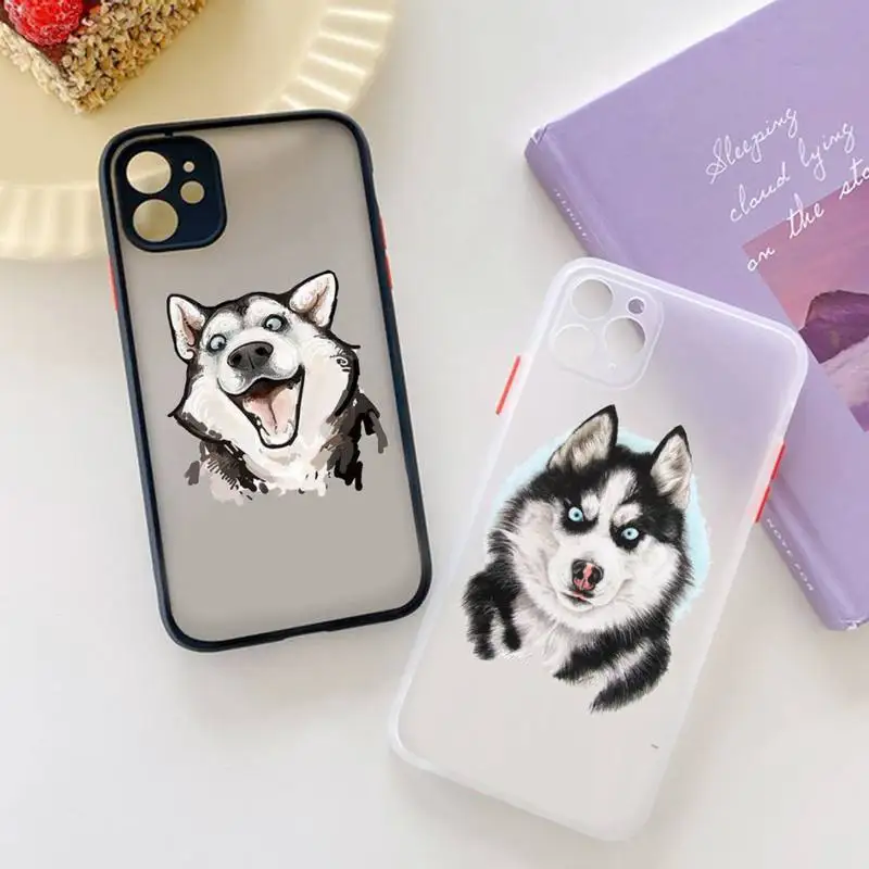 

Husky Kawaii Wolf cute dog animal Phone Case matte transparent For iphone 7 8 11 12 13 plus mini x xs xr pro max cover