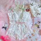 Кружевное нижнее белье Wriufred в стиле лолита, комплект с цветочным бюстгальтером с передней застежкой, роскошное романтичное нижнее белье в стиле русалка с ракушкой и трусиками для девушек