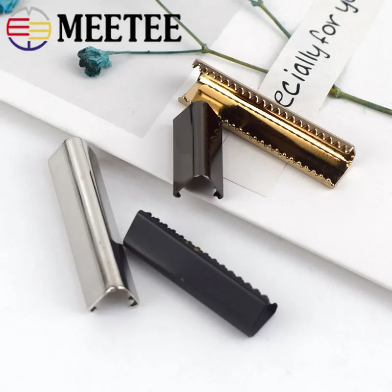 Meetee 10 шт. 10-60 мм металлический ремешок зажим для подтяжки с пряжками ремня кошелек
