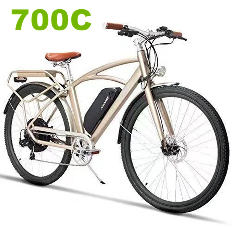 700C Golden Электрический велосипед COMET 700C 48 В 13Ah 400 Вт высокоскоростной Электрический велосипед с 5 уровнями педалей для увеличения выносливости в стиле ретро - Цвет: 700C Golden