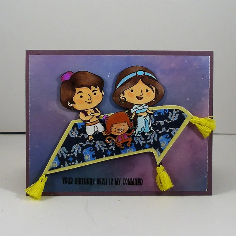 

Aladdin Family Member Cartoon Figure Metal Cutting Dies With Clear Stamps Complete Sentence DIY Album Decor Making Template 2020