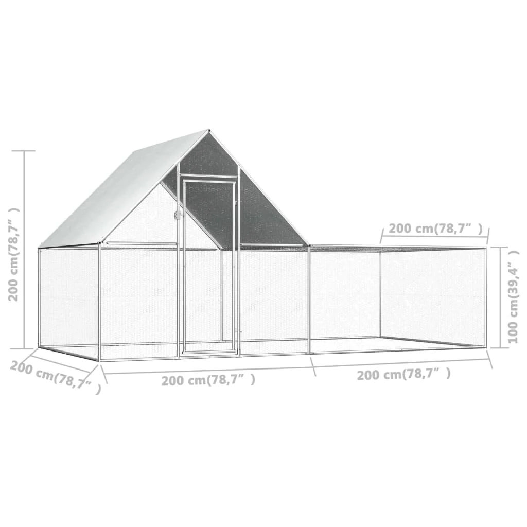 

Chicken Coop 13.1'x6.6'x6.6' Galvanized Steel Free Shipping in the U.S.