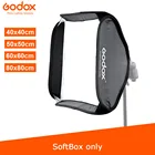 Godox 40x40 см 50x50 см 60x60 см 80x80 см складной софтбокс для вспышки Speedlite софтбокс для S-типа Кронштейн подходит для крепления Bowens Elinchrom