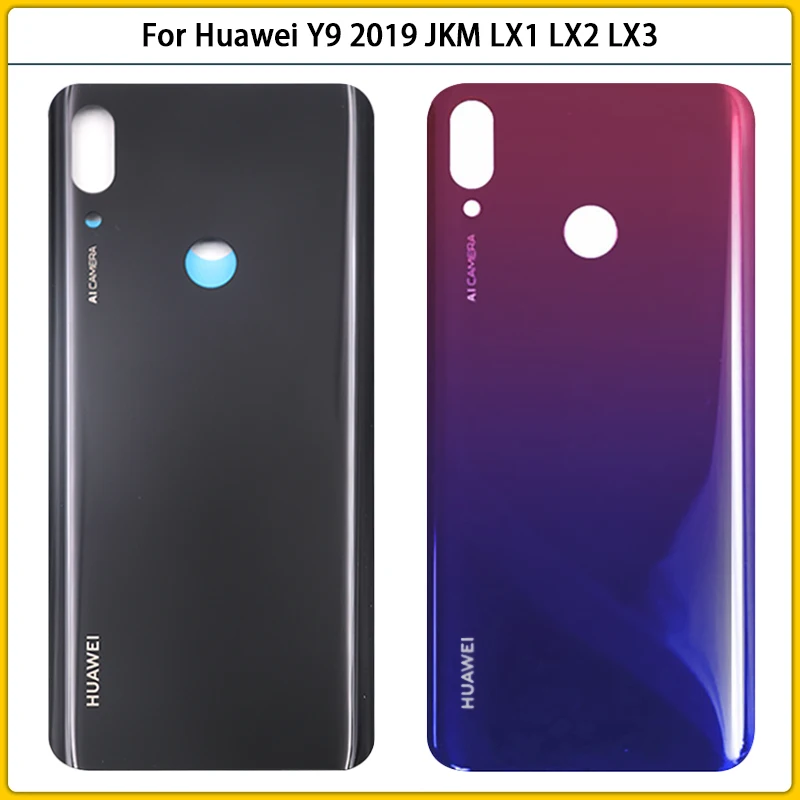 

Новинка для Huawei Y9 2019 JKM LX1 LX2 LX3 задняя крышка батарейного отсека 3D стеклянная панель для Huawei Y9 корпус батарейного отсека Замена