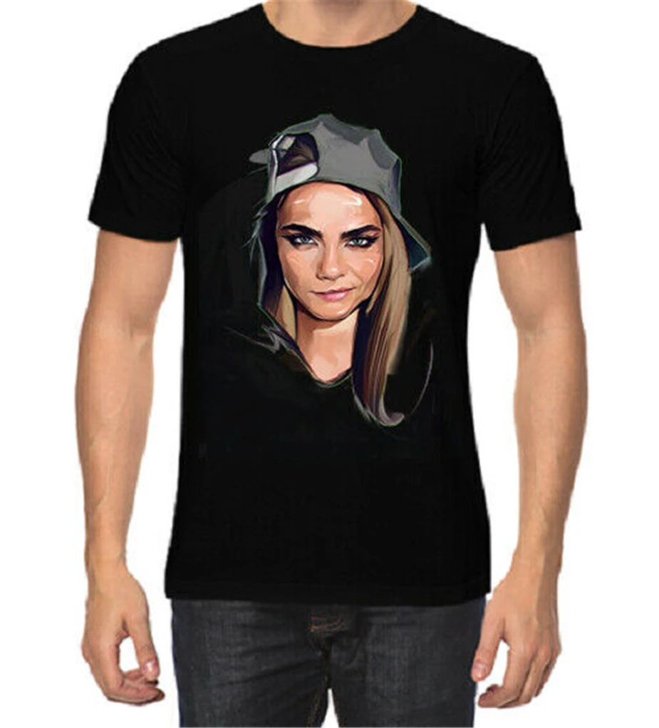 Cara Delevingne Мужская футболка модная новая с бирками размера плюс футболка|Мужские
