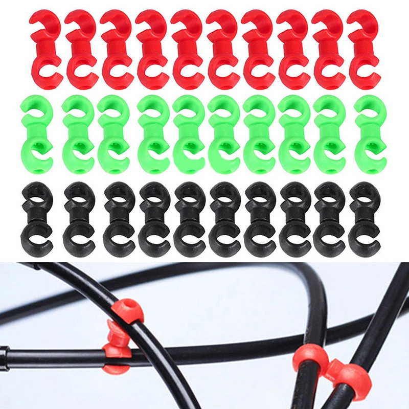 

10Pcs Durable Bicycle MTB Brake Gear Cable S Style Clips Buckle Hose Guide Bike Cross Line Clip Ring Clasp Cycling Accessories