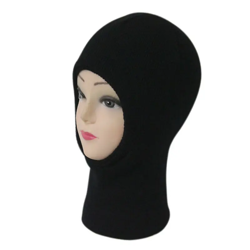 Модная однотонная Лыжная зимняя шапка Балаклава с одним отверстием капюшоном