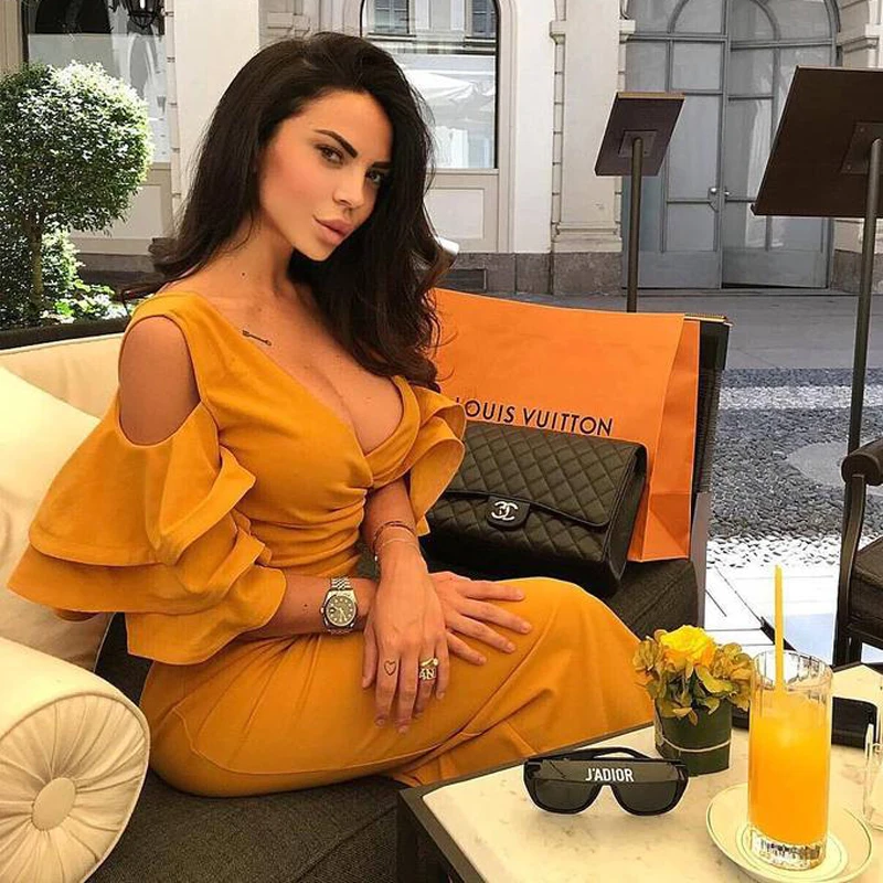 Женское вечернее платье миди INDRESSME желтое Клубное с рюшами бабочками коротким