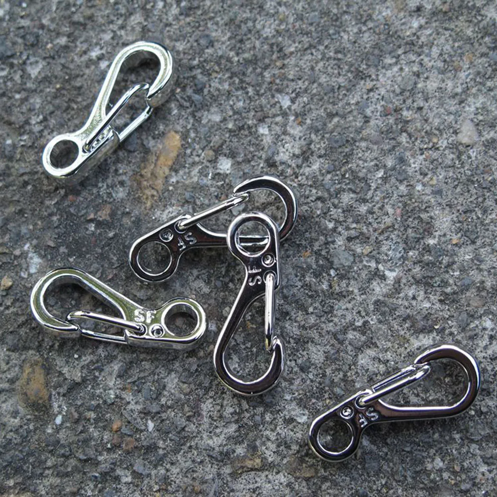 

10x Carabiner Snap Hook Clip Dual-ring Keychain Hiking Climbing Safety Buckle