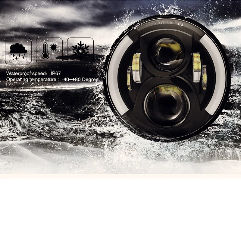 1 пара " дюймовый круглый светодиодный налобный фонарь Halo Angle Eyes для Jeep Wrangler JK LJ TJ CJ для Lada 4x4 urban Niva UAZ suzuki samurai