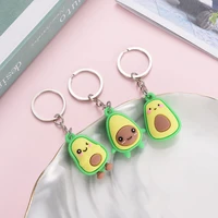 cartoon fruit keychain avocado pineapple watermelon key pendant children backpack bag key cute chain doll accessories