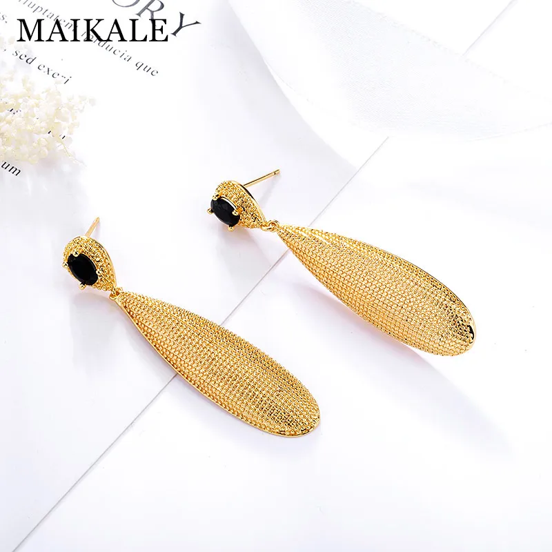 Женские простые серьги подвески MAIKALE медные золотистые серебристые/белые черные