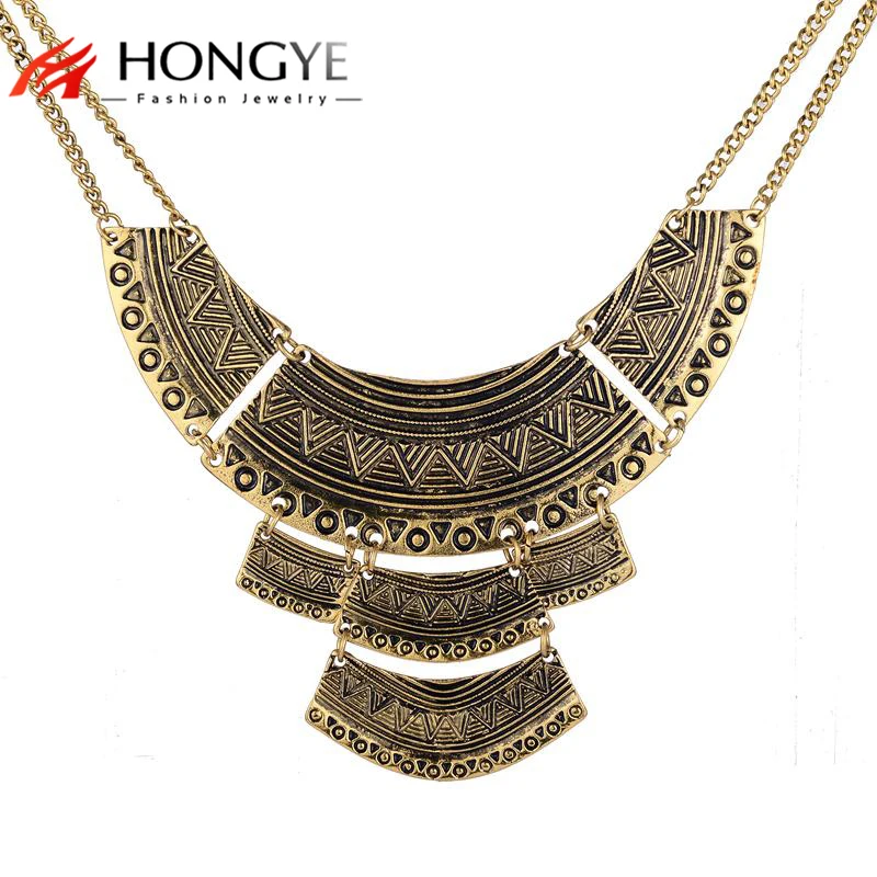 Этническое ожерелье 2020 модное этническое колье винтажное с двойной цепочкой для