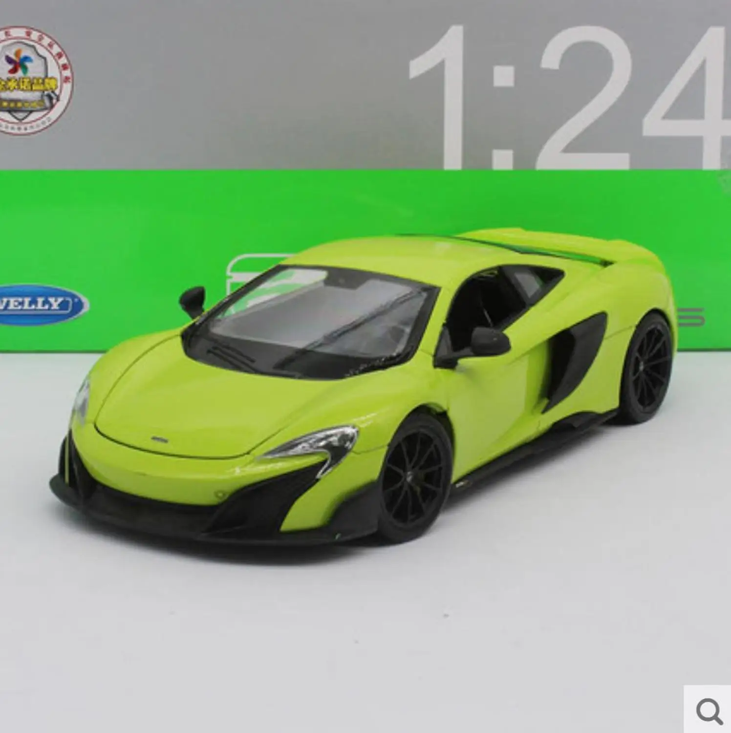 Welly 1/24 1:24 Mercedes Benz AMG GT R спортивный гоночный автомобиль Транспортное средство литье под давлением дисплей Модель игрушки на день рождения для детей мальчиков и девочек - Цвет: Mclaren 675LT  Green