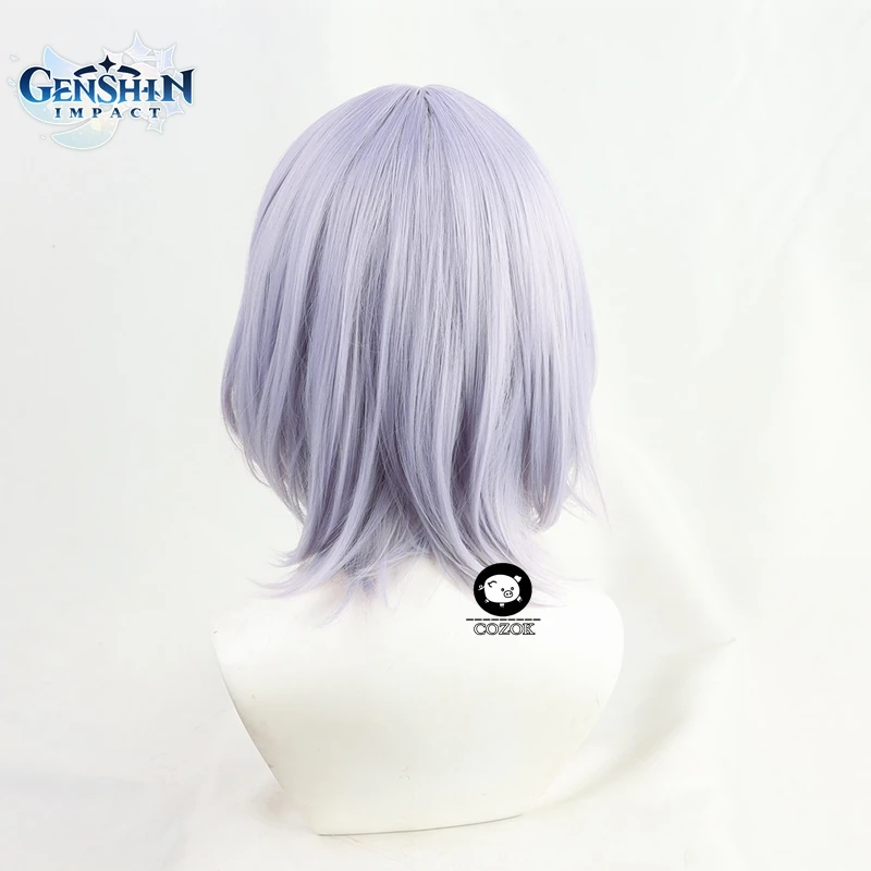 

Genshin Impact Noelle Cosplay Wigs Game Cos Short Light Purple Braided Wig with Bangs Heat Resistant Synthetic Hair