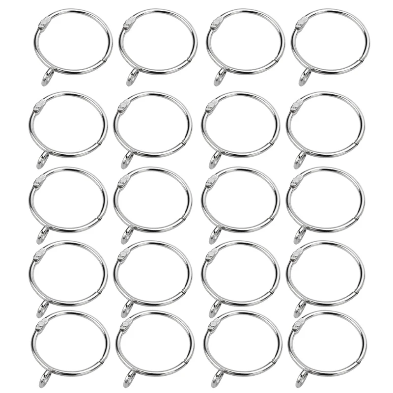 Description Picture 4 of itemK1KA 20 Pieces 1.5inch Inner Diameter Openable Curtain Rings with Eyelets Metal Curtain Rings Window Treatment Hardware