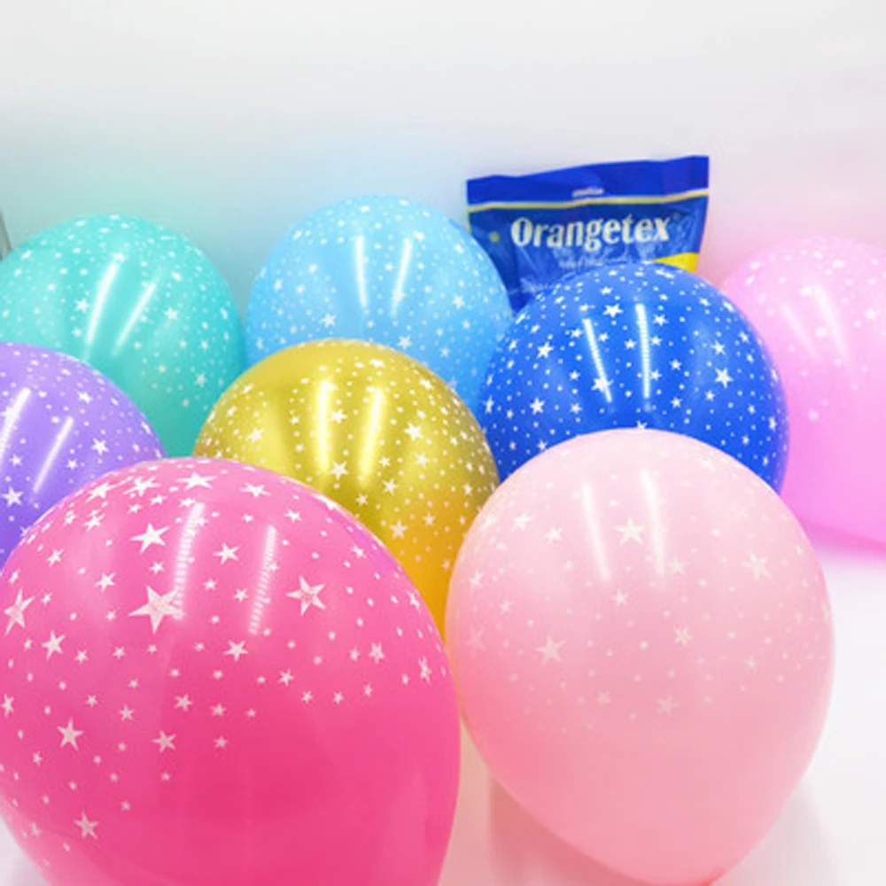 10 шт. дюймовые латексные воздушные шары с принтом звезд розовый синий прозрачный