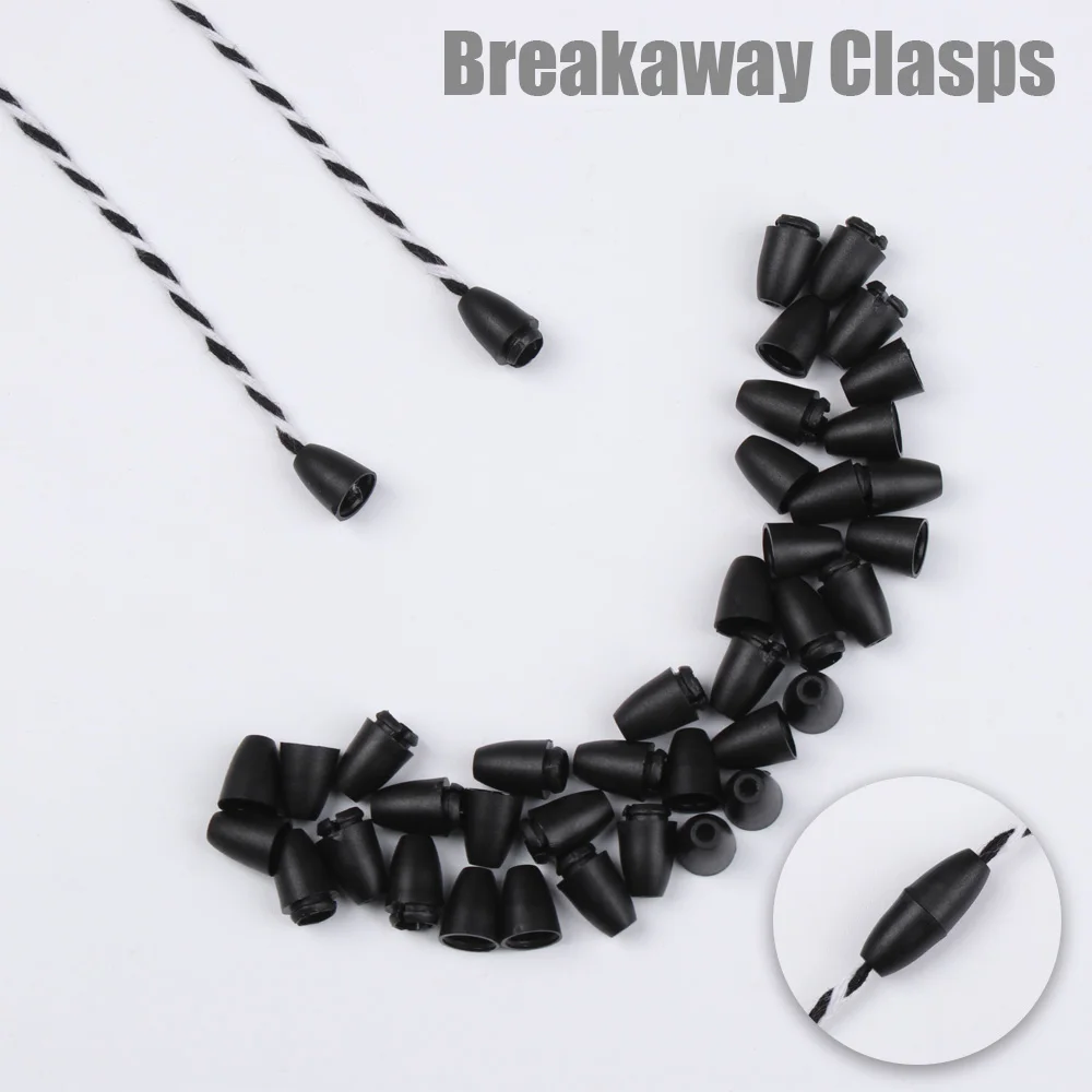 

20Pcs Plastic Round Breakaway Clasps Black Bead Barrel Connectors for Necklace Practical Jewelry Bracelet Lanyard Safety Clasps