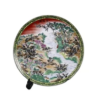 chinese old porcelain pastel crane pattern appreciation plate