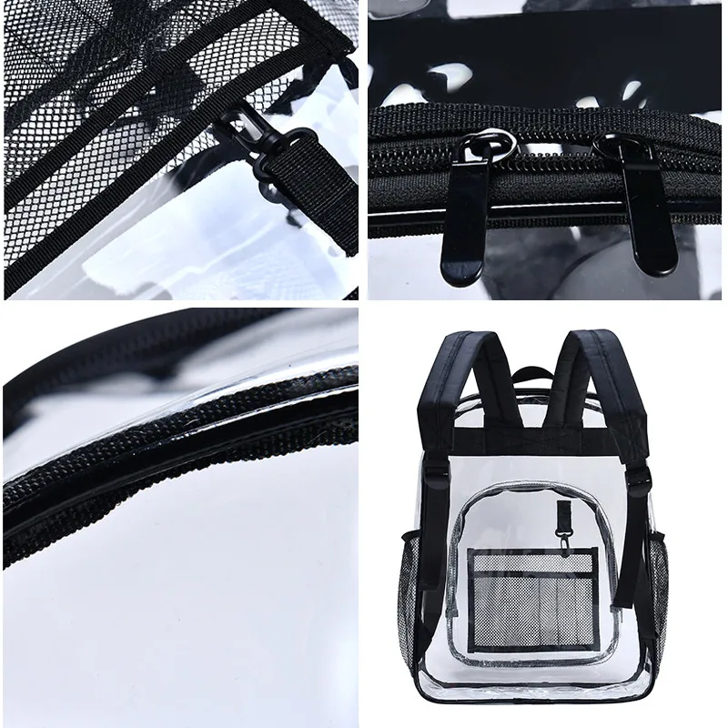 Модный женский прозрачный рюкзак из ПВХ прозрачная школьная сумка для книг