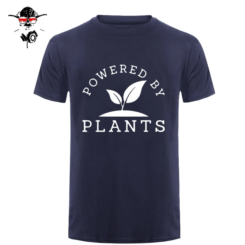 Мужские и женские футболки Power By Plants летние унисекс для вегетарианцев Забавные