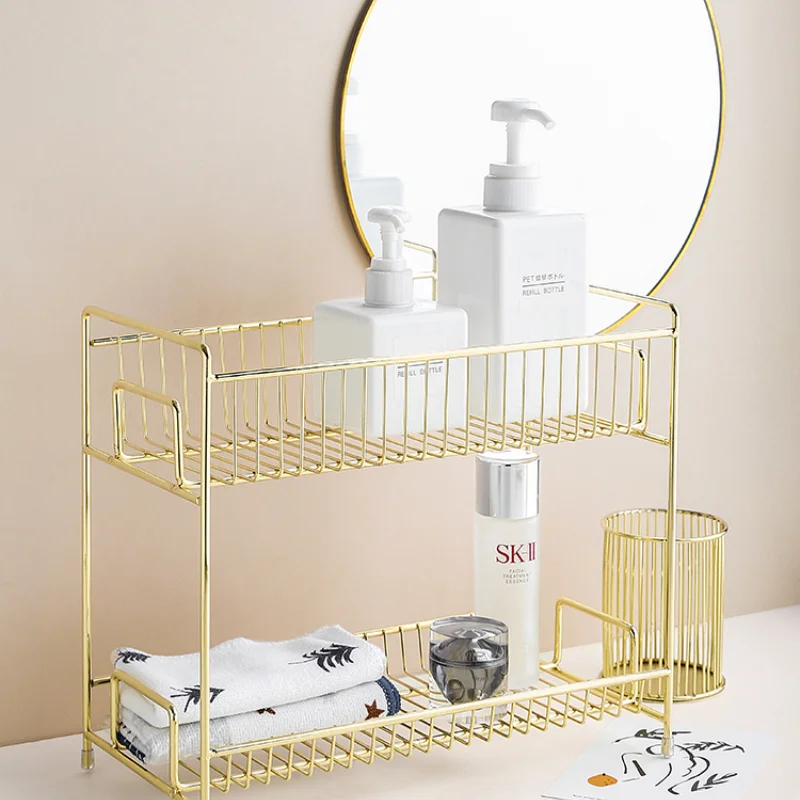 Скандинавская Золотая легкая полка роскошная железная художественная для