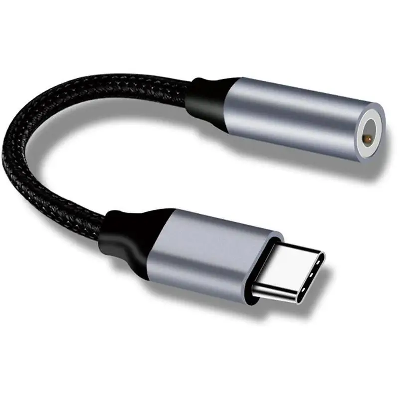 Нейлоновый Usb адаптер Typec для 3 5 наушников Aux аудио кабель Type-c до мм разъем