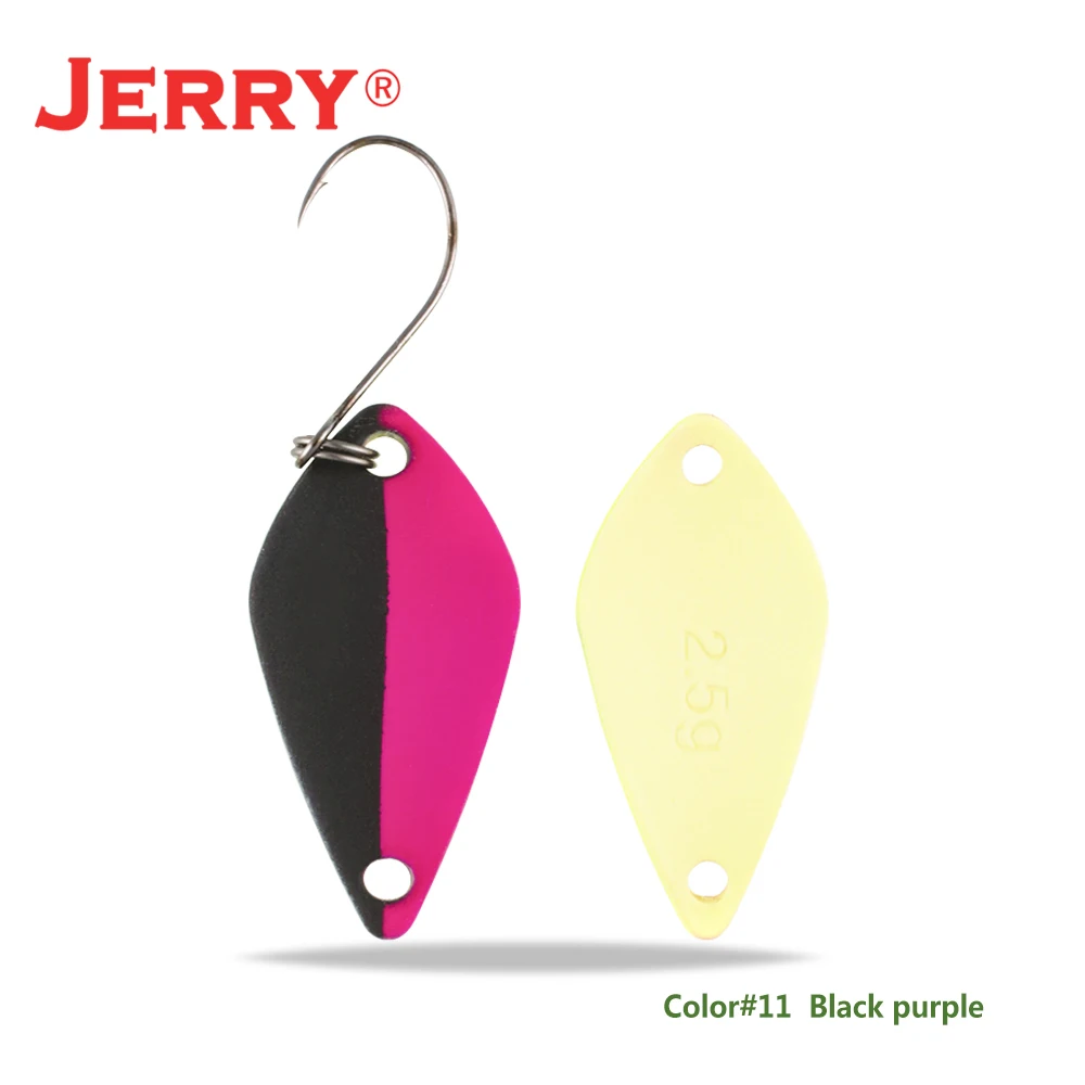 Jerry 2,5 г 3,5 г 5,5 г маленькие микро рыболовные ложки форель Колеблющаяся блесна для рыбалки Спиннер приманка двухсторонний цвет - Цвет: black purple