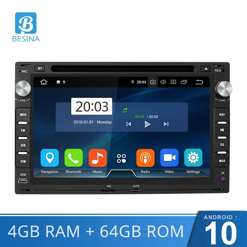 Besina Android 10 0 автомобильный DVD GPS стерео для Volkswagen Passat B5 Polo Golf 4 5 Touran Sharan Caddy T5 Tiguan Bora