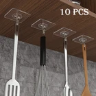 Прозрачные крючки для прочная настенная присоска для кухни и ванной комнаты, держатель для ключей, крючок для полотенец, 10 шт.