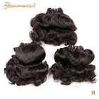 Настраиваемые человеческие волосы двойной вытяжки, 3 пряди, бразильские упругие волнистые волосы, 100% человеческие волосы, накладные волосы Funmi