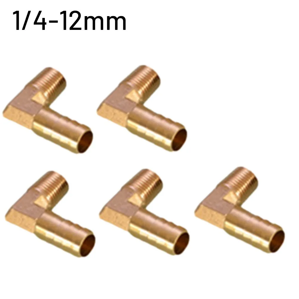 

5PCS Brass Female Elbow Hosetails Connectors Barbed Connecting Hose Tails For Fuel Air Water Brass Elbow Hosetail Connectors