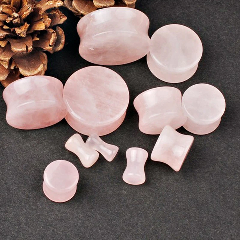 Горячая Распродажа 2 шт./пара двойной расклешенный натуральный камень затычка