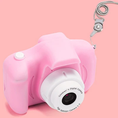 PINK Детская цифровая камера, детская мини-камера, игрушка 1080p HD, 2 дюйма, большой экран, развивающая игрушка, подарок на день рождения для малышей, для мальчиков и девочек - Цвет: PINK
