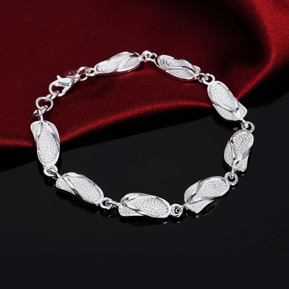 

New Fashion 925 Sterling Silver Bracelet Cute Shoes Bracelet for Woman Jewelry Gift