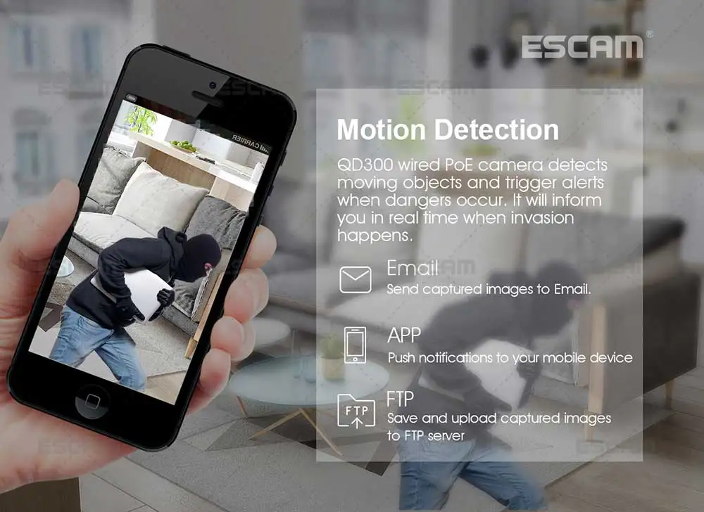Escam QD300 Мини Пуля POE IP камера 2,0 МП HD 1080P Onvif P2P IR наружного наблюдения ночного видения инфракрасного видеонаблюдения