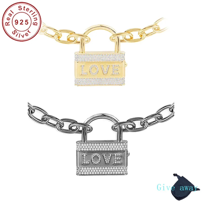 

S925 Sterling Silver August New Love Lock Clavicle Chain Love Letter Personality Fashion Luxury Brand Monaco Jewelry