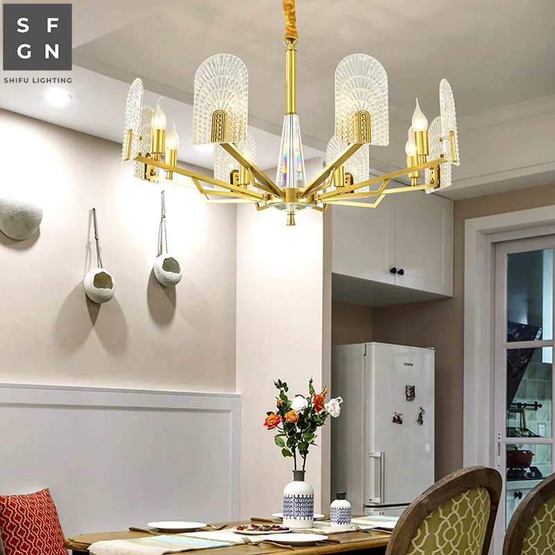 Люстра Светодиодная медная потолосветильник светильник в американском стиле