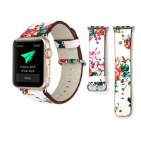 casual new style flower pattern leather loop band for apple watch 38mm 40mm 44mm 42mm strap for iwatch series 1 2 3 4 5 bracelet