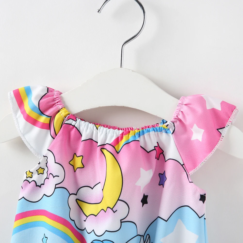 Новый дизайн Хлопковый комбинезон с цветочным принтом Летний детский на