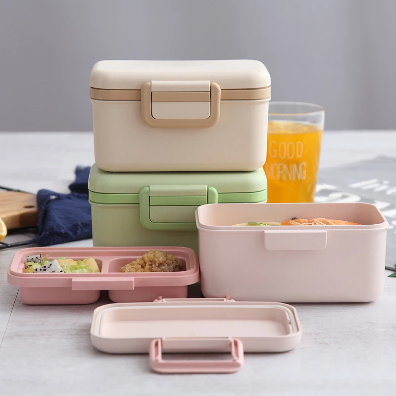 Бамбуковое волокно Ланч-бокс контейнер для еды Bento box Детские школьные контейнеры