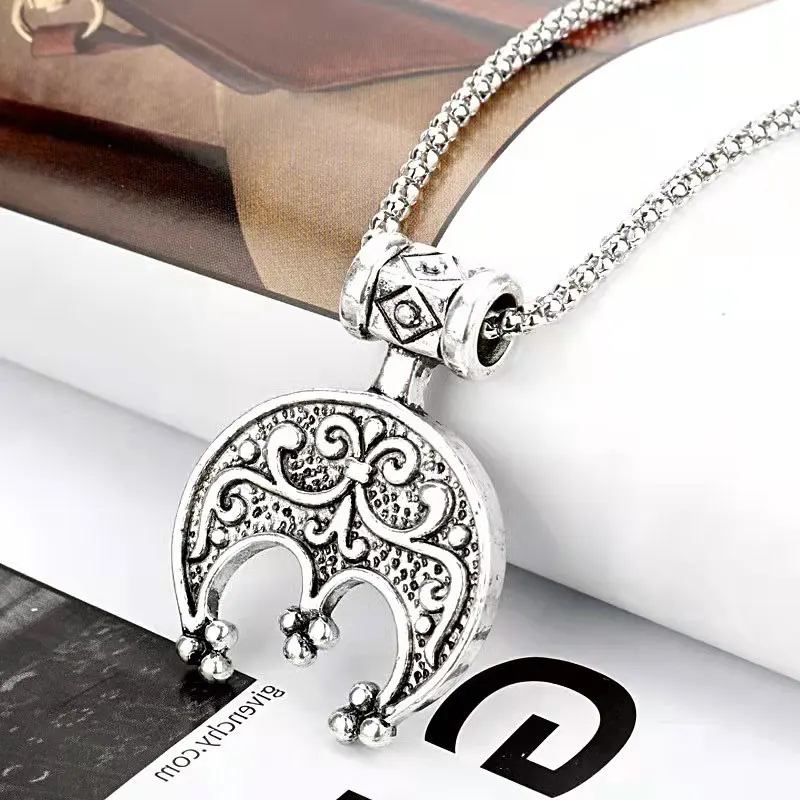 

European and American popular vintage old Viking amulet necklace personality punk style pirate pendant alloy jewelry gift