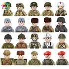 Детские игрушки 10 шт.лот WW2, военные французские фигурки, строительные блоки, 4-сторонняя печать США, солдаты Великобритании, кирпичи, игрушки для детей