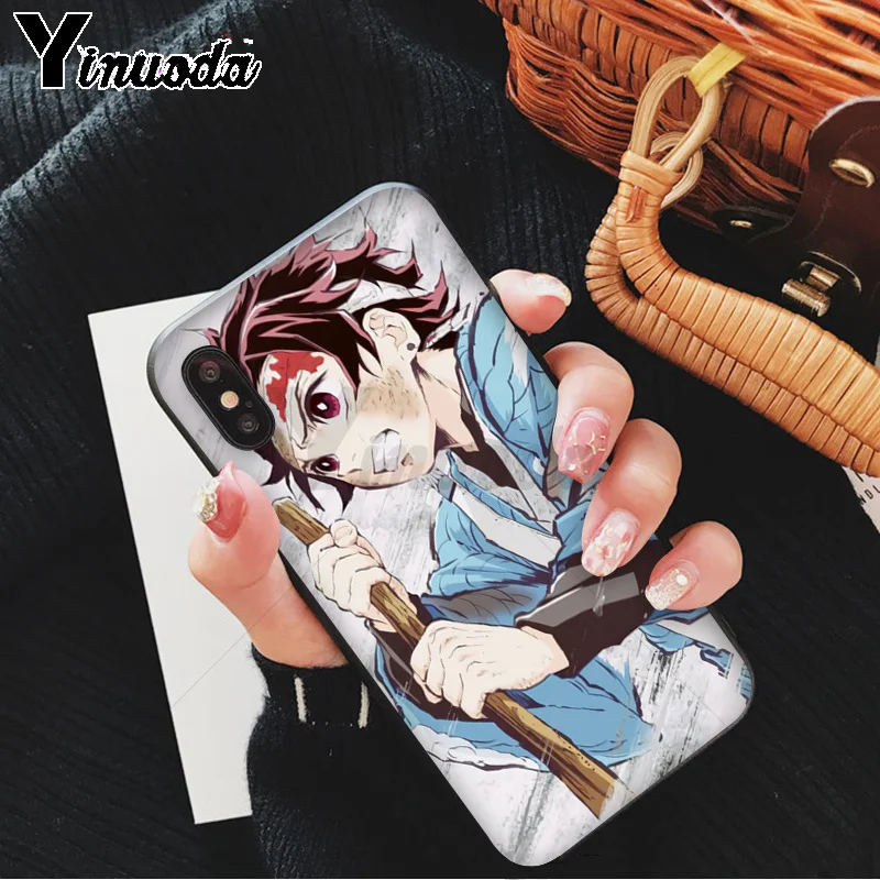 Yinuoda demon slayer kimetsu no yaiba TPU Мягкий силиконовый черный чехол для телефона iPhone 8 7 6S Plus X XS MAX 5 5S SE XR 11 11pro - Цвет: A7