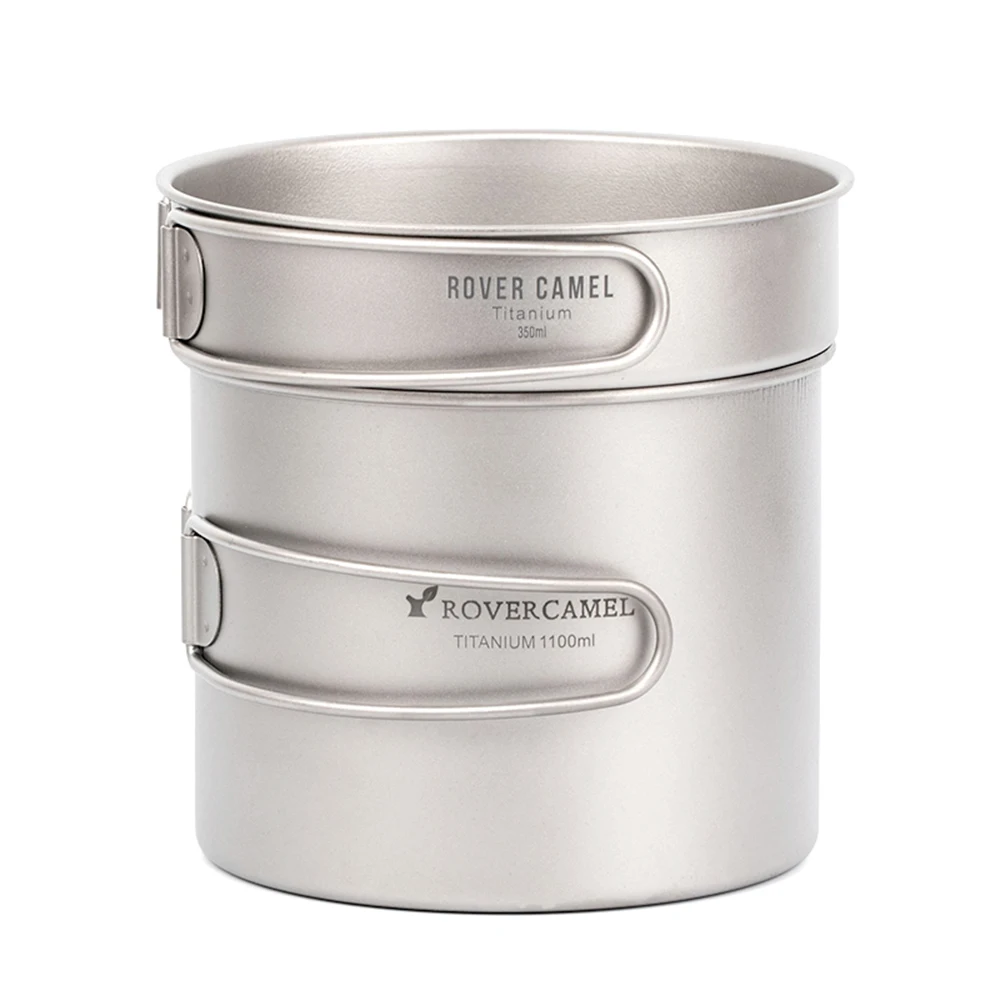 Сверхлегкий титановый горшок походный набор посуды 1100 мл и 350 сковорода с