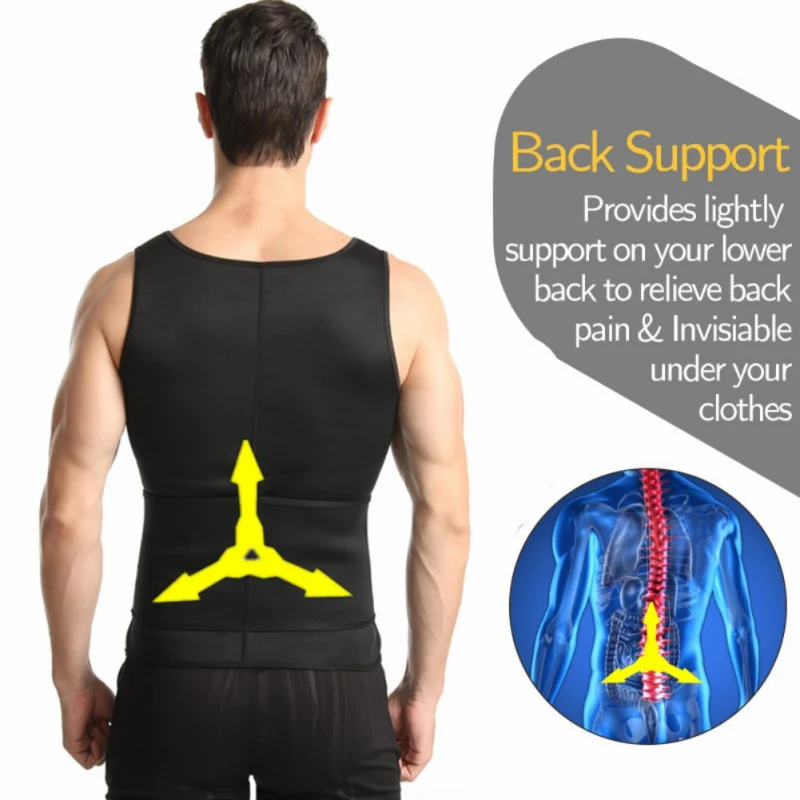 

Men Waist Trainer Vest Body Shaper Weight Loss Sauna Sweat Vest Workout Fitness Support Gym Corset Top Sportswear