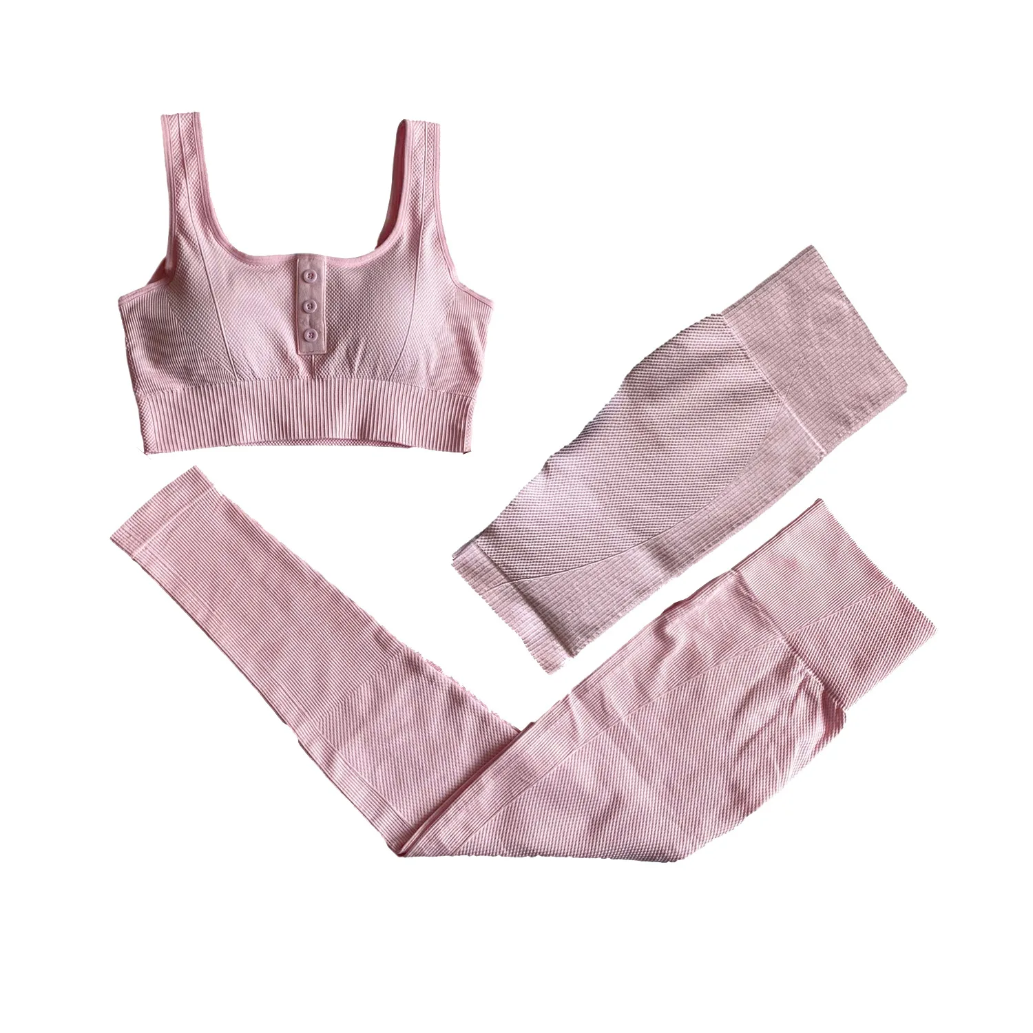 

Yoga suit button bra fitness shorts high waist pants women