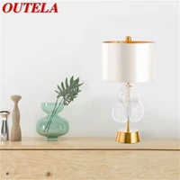 outela modern table lamps led desk light bedside glass home decorative for bedroom living room office study